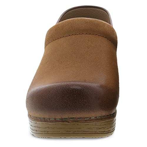 Dansko Women's Professional Tan Burnished Suede Clog 10.5-11 M Us #TOP3