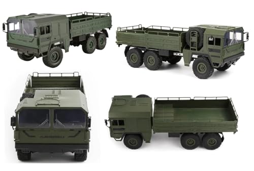 OnundOn RC LKW Ferngesteuert 1:16 Fernbedienung Auto Modell Militär Spielzeug RC Army Truck 2,4G 6WD Q64 Simulation Transporter Ferngesteuerter LKW LASTWAGEN Grün