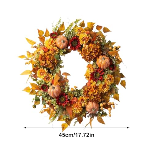 Couronne d'automne pour porte durable sans entretien pour Thanksgiving