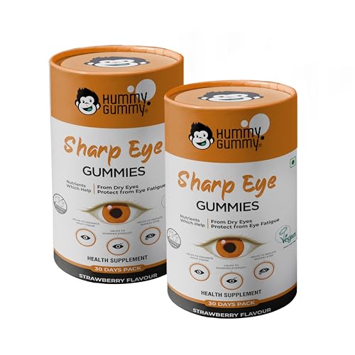 Image of Sharp Eye Healthy Gummies for Dry Eyes & Sharp Vision | Blue Light Protection, Natural Eye Care Supplement with Lutein & Zeaxanthin | 30 Strawberry No added Sugar Eye Gummies for Kids & Adults