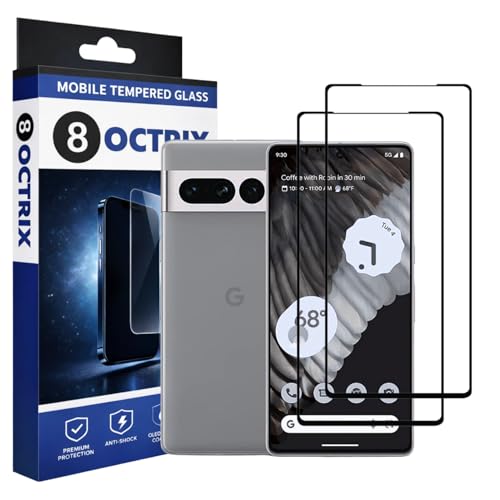 Image of Military-Grade Gorilla Tempered Glass Screen Protector for Google Pixel 7 (Black) Pack of 2 | 9H Hardness | Edge-to-Edge Full Coverage | HD Clarity | Scratch & Drop Protection