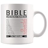 Bible Emergency Numbers Religious Verses Church Christian Gift Ideas 11 Ounce Ceramic Coffee Mug Tea...