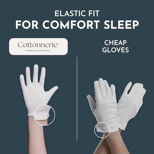 Gaxcoo GAXCOOGLOVESPARENT Cottonnerie Medium 3 Pairs 100% Premium Cotton Moisturizing Gloves For Dry Hands & Eczema | Overnight Lotion & Spa Treatment For Women & Men | Reusable, Free Washing Bag thumb #4