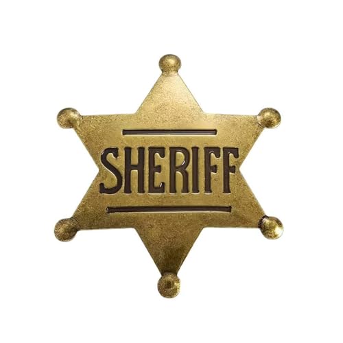 Image of Sheriff Police Badge Pin - RE Police & Cowboy Honor Stars Accessories - Cosplay Costume Gift for Women Men