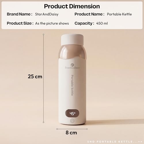 Image of StarAndDaisy Electric Kettle, Small Mini Coffee /Tea Kettle with 6 Temperature Settings, Fast Boiling Hot Water with Auto Shut-Off with Handle, SUS-304 Stainless Steel -Brown Beige