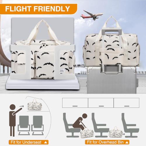 Image of Small Gym Bag for Women, Travel Duffle Bag Carry On Weekender Bag with Shoe Compartment
