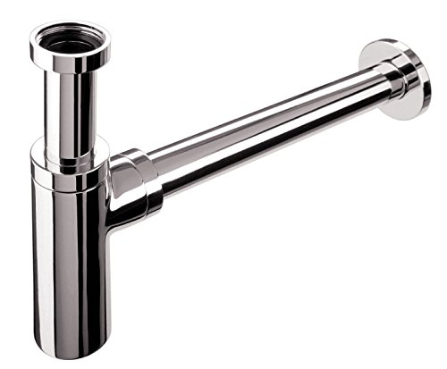 Preisvergleich Produktbild Design Geruchsverschluss für Waschtisch / EXKLUSIV / Siphon / Geruchsverschluss aus Metall / Mit Schubrosette / Chrom / 1 ¼ Zoll