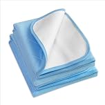 Bedecor Large Kylie Sheets Double Bed 86x132cm (Pack of 2) - Heavy Absorbency Washable Bed Pads for Incontinence Adults & Elderly - Waterproof Mattress Protector Sheet - Blue