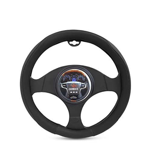 Image of CARMATE Car Steering Cover Super Grip 112 Compatible with Maruti S Cross - Medium Black