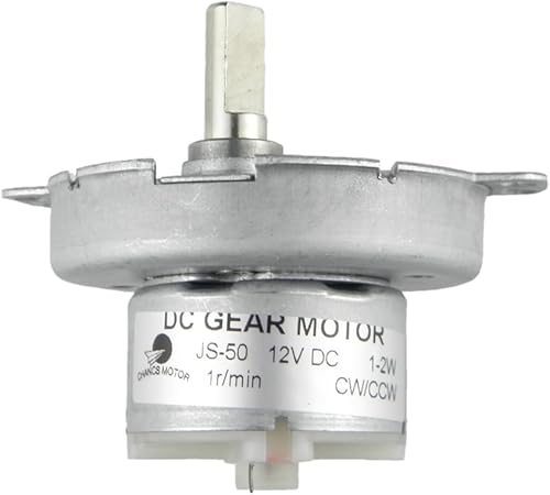 Miniatura 66 de CHANCS JS-50 12V DC 2RPM Motor de velocidad lenta CW/CCW Gear Motor eléctrico cepillado Mini DC Gear Motor