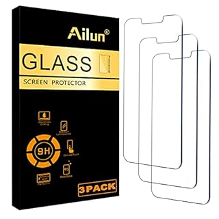 Ailun Screen Protector for iPhone 16e / iPhone 14 / iPhone 13 / iPhone 13 Pro [6.1 Inch] Display 3 Pack Tempered Glass, Case Friendly [Not for iPhone 16 6.1 Inch]