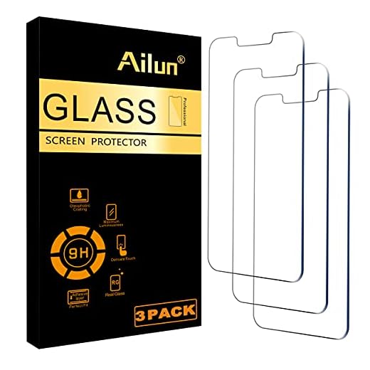 Ailun Glass Screen Protector for iPhone 14 / iPhone 13 / iPhone 13 Pro [6.1 Inch] Display 3 Pack Tempered Glass, Case Friendly