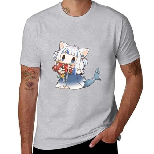 T-shirt t-shirt de Gawr Gura résistant au lavage pour homme cherchant un style vintage