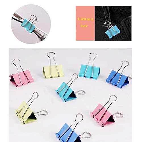 40 Pcs Colorful Medium Binder Clips 1.25 Inch Length For Office #TOP6