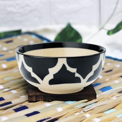 Image of Ceramic Bowl Set | 2-Piece Lightweight Crockery for Daily Use | Charcoal Black Ramen & Snack Bowls (200ml Each) | Elegant Microwave & Dishwasher Safe | Perfect Christmas & New Year Gift