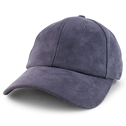 Image of Trendy Apparel Shop Plain Faux Suede Leather Adjustable Structured Baseball Cap