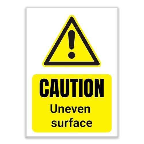 Image of LP Lifestyle Caution Uneven Surface Sign – Rust-Free Waterproof & Weatherproof PVC Safety Warning Sign for Indoor & Outdoor Use, Trip Hazard Notice No.328 (A4 (210mm x 297mm) – No Holes)