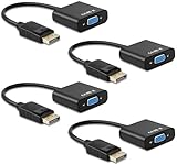 Ankey Display Port to VGA Adapter,4 Pack Gold-Plated DisplayPort DP to VGA Converter (Male to Female) for Computer, Desktop, Laptop, PC, Monitor, Projector, HDTV