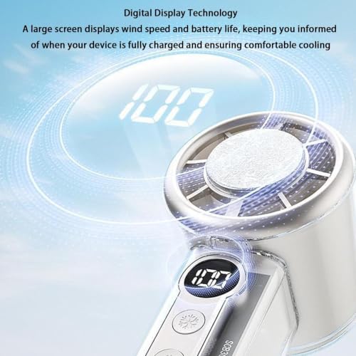 Ventilateur Portable à Main Écran Numérique pour Ne Plus Manquer de Batterie en Canicule - 6
