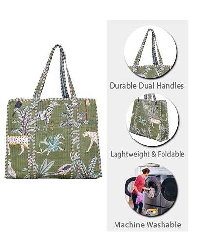 Bolso Tote de Algodón Acolchado para Mujer, 18 Pulgadas miniatura 5