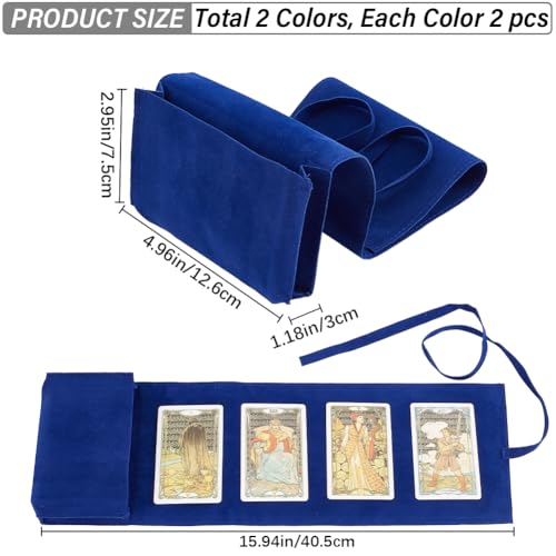 CREATCABIN 4Pcs Tarot Card Holder Bag Kit Contains Velvet Tarot Card Storage Witchcraft Supplies Set Tarot Spread Cloth Wrap Tarot Drawstring Pouch for Divination Witchcraft Pagan 2.95x4.96 Inch - Image 2