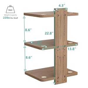 Wali floating entertainment shelf holds up to 22lbs wooden floating shelf for under tv for dvd players cable boxes routers game consoles living room decor accessories cs303n 3 shelves  urban country home decor