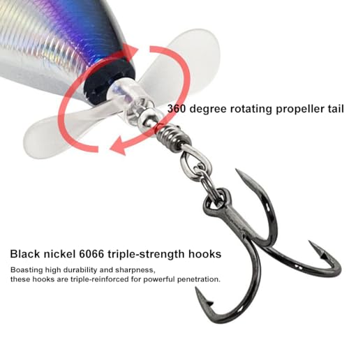 Rerii Principais iscas de pesca aquática, pacote com 5 iscas de pesca para água doce e salgada, isca