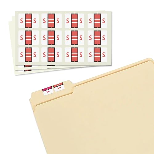 Étiquettes alphabet S vinyle pour dossiers médicaux et bureaux