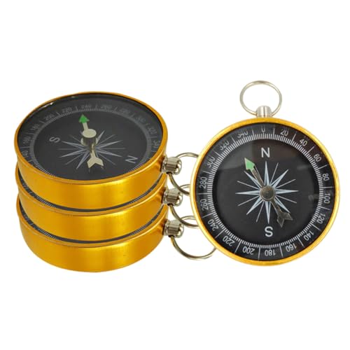 Set de 4 Brújulas Mini Portátiles metálicas para Camping miniatura 1
