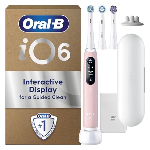 Oral-B iO6 Electric Toothbrush for Adults, 3 Toothbrush Heads, Travel Case & Toothbrush Head Holder,...