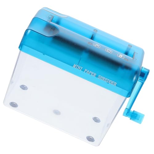 Destructeur de documents avec boîte transparente en ABS robuste Healvian bleu