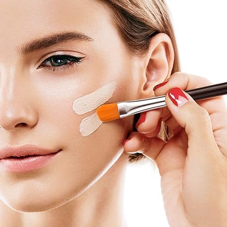 JEZTDKLE Extra flat round brush eyebrow concealer brush，concealer brushs，flat makeup brush，Brow Brushes (E32)