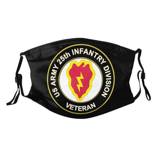 US Army Veteran 25th Infantry Division Adult Dust Mask Adjustable Dust Face with 2 Filter