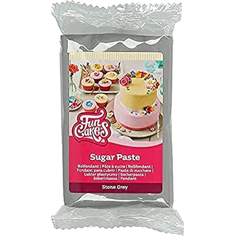 FunCakes Rollfondant Stone Grey: Einfach zu verwenden, glatt, flexibel, weich und biegsam, perfekt zum Dekorieren von Kuchen, halal, koscher und glutenfrei Cover