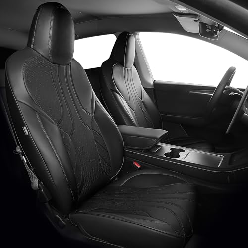 Image of Custom for Tesla Model Y Seat Covers 2022-2024 Black