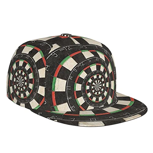 KUPTYEZR Flache Bill Hut, Darts Target Baseball Cap, Cool Hip Hop Trucker Hüte Verstellbare Dad Caps für Männer für Frauen, siehe abbildung, One size Cover
