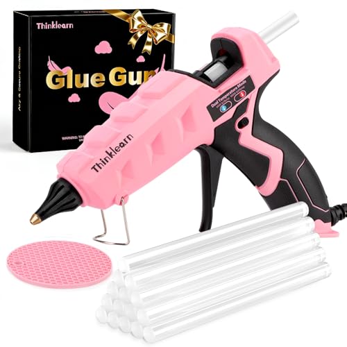 THINKLEARN Hot Glue Gun Full Size, 60/100W Dual Power Glue Gun with 15 Glue Sticks(7/16''), Heavy Duty Large Glue Gun Kit, Hot Glue Gun and Sticks Set for Crafts, Arts, DIY and Home Repairs