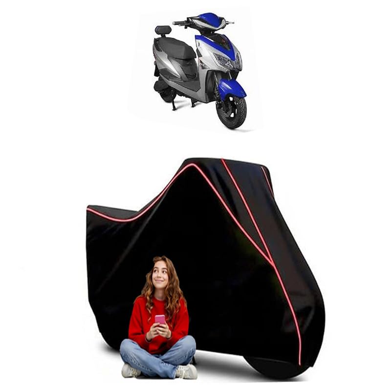 Image of e-Bike Gen Next Nanu Scooty Bike Cover Water Resistant Outdoor Use Universal Fit Scooters Motorcycles Heavy Duty UV Protection Dust Rain Scratch Resistant Elastic Bottom Black Blue Piping