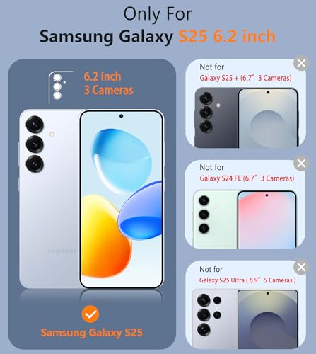Image of FNTCASE for Samsung Galaxy S25 Case: Dual Layer Heavy Duty Cell Phone Protective Cover Shockproof Rugged with Non-Slip Textured - Military Drop Protection Bumper Tough - 2025, 6.2 inch (Blue)