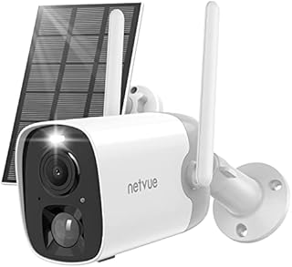 NETVUE Security Camera Outdoor Wireless, Solar CCTV Camera Systems Wireless Outdoor, PIR Motion-Triggered Video Alert, Flashlight & Siren Alarm, Color Night Vision, 2-Way Audio, WiFi Outdoor Camera