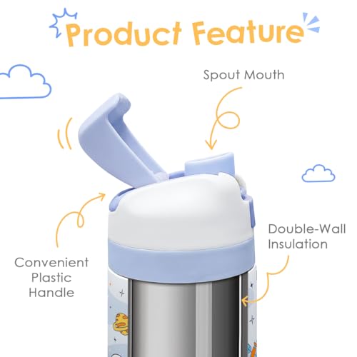 Image of Astronaut Kids Insulated Stainless Steel Water Bottle 16 Oz, Travel Tumbler for School, Sports for Boys, Birthday, Back To School