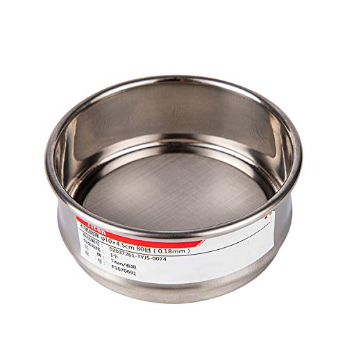 Tansoole - 80 Mesh Tamis de Test en Acier Inoxydable - Tamis Laboratoire φ10×4.5cm/(Diamètre du trou: 0.18mm) Cover