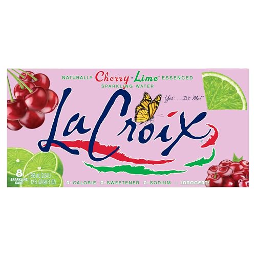 Image of La Croix Sparkling Water, Cherry Lime, 8-Pack Zero Sugar, Zero Calories, Zero Sodium