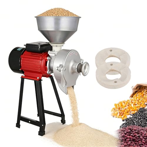 Molino de Cereales Eléctrico Uso Seco y Húmedo 3000W para Harina Sin Gluten Leche de Soya y Tofu Máquina para Moler Maíz con Cabezal Antióxido de Larga Vida