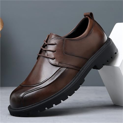 Men's Genuine Leather Oxford Shoes Spring Breathable British Style Business Formal Dress Shoes Elevated Sole Black Wedding Footwear2