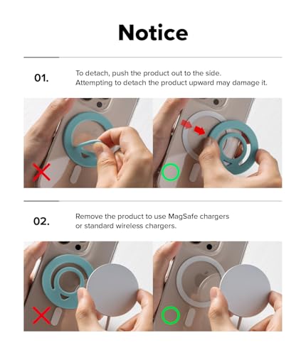 Image of Ringke Dual Magnetic Silicone Ring [Compatible with MagSafe Cases] [Double-Sided Magnetic Loop] Soft Silicone Removable Phone Finger Ring Grip Holder - White