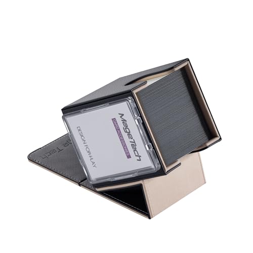 Mage Tech Adventurer [Hero] Modular Deck Box - Holds 99 Double-Sleeved Cards - Includes Avatar Holder - Ultra-Rugged Expandable Design - MTG Commander/EDH & More - Black/Pale Gold