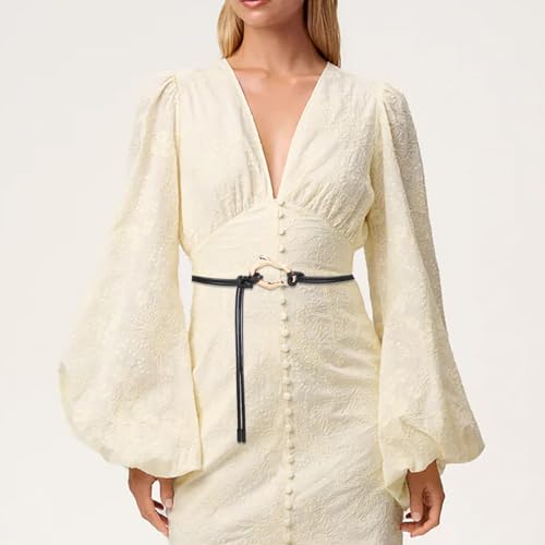 Knotted Waist Belt for Women Skinny Belts Thin PU Leather Belt for Dresses4