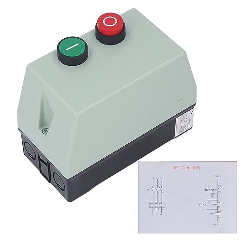 Pilipane PILIPANECN0PAF7X9R Magnetic Switch Electric Motor Starter, Watertight Magnetic Starter Box, Single Phase 220V 230V 3 Phase, Flame Retardant cover