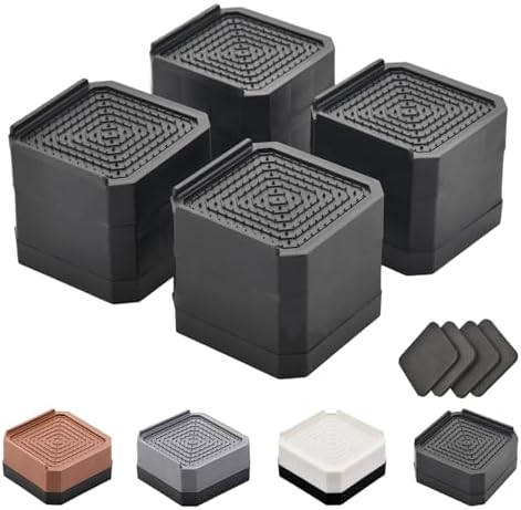 （08:00時点） ISKALT 洗濯機用防振かさ上げ台 高さ調節 洗濯機・乾燥機・冷蔵庫用置き台 取り外し可能 家具に傷防止 滑り止め 床に傷防止 耐荷重約2000kg 異音吸収 振動吸収 テーブルの角を守る 自由につなぎ合わせる 1セット4個入り 据付脚IST001 2-BK